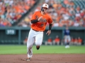 July 13, 2019: Baltimore Orioles catcher Chance Sisco (15) strides towards third base during the second game of a double header between the Tampa Bay Rays and the Baltimore Orioles at Camden Yards in Baltimore, MD. Jonathan Huff/CSM