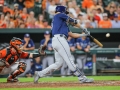 July 13, 2019: Tampa Bay Rays first baseman Nate Lowe (35) hits a two run home run in the six inn of the second game of a double header between the Tampa Bay Rays and the Baltimore Orioles at Camden Yards in Baltimore, MD. Jonathan Huff/CSM