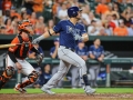 July 13, 2019: Tampa Bay Rays first baseman Nate Lowe (35) hits a two run home run in the six inn of the second game of a double header between the Tampa Bay Rays and the Baltimore Orioles at Camden Yards in Baltimore, MD. Jonathan Huff/CSM