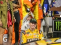 September 22, 2018: Monster Energy NASCAR Cup Series driver Kyle Busch (18) celebrates winning the Federated Auto Parts 400 with his son Brexton Busch in Richmond, VA. Jonathan Huff/CSM