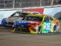 September 22, 2018: Monster Energy NASCAR Cup Series driver Kyle Busch (18) passes Brad Keselowski in the final stage to win the Federated Auto Parts 400 in Richmond, VA. Jonathan Huff/CSM