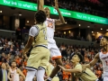 February 27, 2019: Virginia Cavaliers forward Mamadi Diakite (25) shoots over Georgia Tech Yellow Jackets forward James Banks III (1) during NCAA basketball action between the Georgia Tech Yellow Jackets and the Virginia Cavaliers at John Paul Jones Arena Charlottesville, VA. Jonathan Huff/CSM