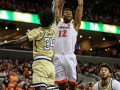 February 27, 2019: Virginia Cavaliers guard De'Andre Hunter (12) goes up for a slam dunk during NCAA basketball action between the Georgia Tech Yellow Jackets and the Virginia Cavaliers at John Paul Jones Arena Charlottesville, VA. Jonathan Huff/CSM