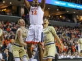February 27, 2019: Virginia Cavaliers guard De'Andre Hunter (12) shoots from the paint during NCAA basketball action between the Georgia Tech Yellow Jackets and the Virginia Cavaliers at John Paul Jones Arena Charlottesville, VA. Jonathan Huff/CSM