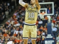 February 27, 2019: Georgia Tech Yellow Jackets guard Jose Alvarado (10) makes a three-point shot during NCAA basketball action between the Georgia Tech Yellow Jackets and the Virginia Cavaliers at John Paul Jones Arena Charlottesville, VA. Jonathan Huff/CSM