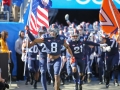 December 29, 2018: Virginia Cavaliers wide receiver Hasise Dubois (8) leads Virginia on to the field before NCAA football action between the South Carolina Gamecocks and the Virginia Cavilers at Bank of America Stadium in Charlotte, NC. Jonathan Huff/CSM