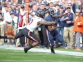December 29, 2018: Virginia Cavaliers wide receiver Olamide Zaccheaus (4) run for a first down after catching the ball during NCAA football action between the South Carolina Gamecocks and the Virginia Cavilers at Bank of America Stadium in Charlotte, NC. Jonathan Huff/CSM