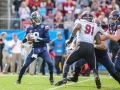 December 29, 2018: Virginia Cavaliers quarterback Bryce Perkins (3) drops back to pass during NCAA football action between the South Carolina Gamecocks and the Virginia Cavilers at Bank of America Stadium in Charlotte, NC. Jonathan Huff/CSM