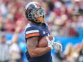 December 29, 2018: Virginia Cavaliers running back Jordan Ellis (1) rushes in for a touchdown in the second quarter during NCAA football action between the South Carolina Gamecocks and the Virginia Cavilers at Bank of America Stadium in Charlotte, NC. Jonathan Huff/CSM