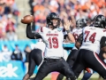 December 29, 2018: South Carolina Gamecocks quarterback Jake Bentley (19) looks for a receiver downfield during NCAA football action between the South Carolina Gamecocks and the Virginia Cavilers at Bank of America Stadium in Charlotte, NC. Jonathan Huff/CSM