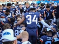 December 29, 2018: Virginia Cavaliers cornerback Bryce Hall (34) leads his team in pryer after winning the Belk Bowl between the South Carolina Gamecocks and the Virginia Cavilers at Bank of America Stadium in Charlotte, NC. Jonathan Huff/CSM