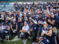 December 29, 2018: Virginia Cavaliers stop for a team photo after winning the Belk Bowl between the South Carolina Gamecocks and the Virginia Cavilers at Bank of America Stadium in Charlotte, NC. Jonathan Huff/CSM