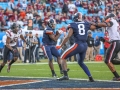 December 29, 2018: Virginia Cavaliers wide receiver Olamide Zaccheaus (4) catches his third touchdowns of the day during NCAA football action between the South Carolina Gamecocks and the Virginia Cavilers at Bank of America Stadium in Charlotte, NC. Jonathan Huff/CSM