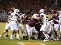 October 25, 2018: Virginia Tech Hokies quarterback Ryan Willis (5) dives into the end zone during NCAA football action between the Georgia Tech Yellow Jackets and the Virginia Tech Hokies at Lane Stadium in Blacksburg, VA. Jonathan Huff/CSM