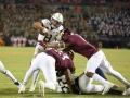 October 25, 2018: Georgia Tech Yellow Jackets quarterback Tobias Oliver (8) dives into the end zone during NCAA football action between the Georgia Tech Yellow Jackets and the Virginia Tech Hokies at Lane Stadium in Blacksburg, VA. Jonathan Huff/CSM