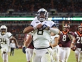 October 25, 2018: Georgia Tech Yellow Jackets quarterback Tobias Oliver (8) celebrates a touchdown in the first half during NCAA football action between the Georgia Tech Yellow Jackets and the Virginia Tech Hokies at Lane Stadium in Blacksburg, VA. Jonathan Huff/CSM