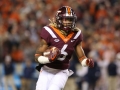 October 25, 2018: Virginia Tech Hokies wide receiver Hezekiah Grimsley (6) tries to break out of the Virginia Tech backfield during NCAA football action between the Georgia Tech Yellow Jackets and the Virginia Tech Hokies at Lane Stadium in Blacksburg, VA. Jonathan Huff/CSM