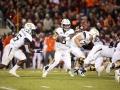 October 25, 2018: Georgia Tech Yellow Jackets quarterback Tobias Oliver (8) fakes a hand-off to running back Jerry Howard (15) during NCAA football action between the Georgia Tech Yellow Jackets and the Virginia Tech Hokies at Lane Stadium in Blacksburg, VA. Jonathan Huff/CSM