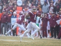 December 1, 2018: Virginia Tech Hokies wide receiver Hezekiah Grimsley (6) catches a touchdown pass in the first half during NCAA football action between the Marshall Thundering Herd and the Virginia Tech Hokies at Lane Stadium in Blacksburg, VA. Jonathan Huff/CSM
