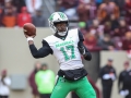 December 1, 2018: Marshall Thundering Herd quarterback Isaiah Green (17) looks for a receiver downfield during NCAA football action between the Marshall Thundering Herd and the Virginia Tech Hokies at Lane Stadium in Blacksburg, VA. Jonathan Huff/CSM