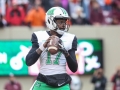 December 1, 2018: Marshall Thundering Herd quarterback Isaiah Green (17) looks for a receiver downfield during NCAA football action between the Marshall Thundering Herd and the Virginia Tech Hokies at Lane Stadium in Blacksburg, VA. Jonathan Huff/CSM