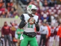 December 1, 2018: Marshall Thundering Herd quarterback Isaiah Green (17) looks for a receiver downfield during NCAA football action between the Marshall Thundering Herd and the Virginia Tech Hokies at Lane Stadium in Blacksburg, VA. Jonathan Huff/CSM