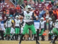 December 1, 2018: Marshall Thundering Herd quarterback Isaiah Green (17) throws to a receiver downfield during NCAA football action between the Marshall Thundering Herd and the Virginia Tech Hokies at Lane Stadium in Blacksburg, VA. Jonathan Huff/CSM