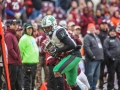 December 1, 2018: Marshall Thundering Herd tight end Xavier Gaines (11) catches the ball for a first down during NCAA football action between the Marshall Thundering Herd and the Virginia Tech Hokies at Lane Stadium in Blacksburg, VA. Jonathan Huff/CSM