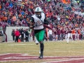 December 1, 2018: Marshall Thundering Herd tight end Xavier Gaines (11) catches a touchdown pass in the fourth quarter during NCAA football action between the Marshall Thundering Herd and the Virginia Tech Hokies at Lane Stadium in Blacksburg, VA. Jonathan Huff/CSM