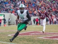 December 1, 2018: Marshall Thundering Herd tight end Xavier Gaines (11) catches a touchdown pass in the fourth quarter during NCAA football action between the Marshall Thundering Herd and the Virginia Tech Hokies at Lane Stadium in Blacksburg, VA. Jonathan Huff/CSM