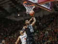 March 8, 2019: Miami (Fl) Hurricanes center Ebuka Izundu (15) dunks the ball during NCAA basketball action between the Miami (Fl) Hurricanes and the Virginia Tech Hokies at Cassell Coliseum Blacksburg, VA. Virginia Tech defeats Miami (Fl) 84 -70.  Jonathan Huff/CSM