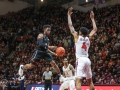 March 8, 2019: Miami (Fl) Hurricanes guard Chris Lykes (0) makes a jumping pass during NCAA basketball action between the Miami (Fl) Hurricanes and the Virginia Tech Hokies at Cassell Coliseum Blacksburg, VA. Virginia Tech defeats Miami (Fl) 84 -70.  Jonathan Huff/CSM