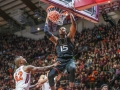 March 8, 2019: Miami (Fl) Hurricanes center Ebuka Izundu (15) dunks the ball during NCAA basketball action between the Miami (Fl) Hurricanes and the Virginia Tech Hokies at Cassell Coliseum Blacksburg, VA. Virginia Tech defeats Miami (Fl) 84 -70.  Jonathan Huff/CSM