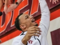 March 8, 2019: Virginia Tech Hokies guard Justin Robinson (5) high-fives fans as he leaves the court after NCAA basketball action between the Miami (Fl) Hurricanes and the Virginia Tech Hokies at Cassell Coliseum Blacksburg, VA. Virginia Tech defeats Miami (Fl) 84 -70.  Jonathan Huff/CSM