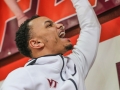 March 8, 2019: Virginia Tech Hokies guard Justin Robinson (5) high-fives fans as he leaves the court after NCAA basketball action between the Miami (Fl) Hurricanes and the Virginia Tech Hokies at Cassell Coliseum Blacksburg, VA. Virginia Tech defeats Miami (Fl) 84 -70.  Jonathan Huff/CSM
