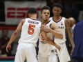 March 8, 2019: Virginia Tech Hokies senior guard Justin Robinson (5) leaves the floor of Cassell Coliseum for the last time during NCAA basketball action between the Miami (Fl) Hurricanes and the Virginia Tech Hokies at Cassell Coliseum Blacksburg, VA. Jonathan Huff/CSM