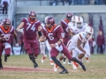 November 17, 2018: Virginia Tech Hokies quarterback Ryan Willis (5) breaks through the Miami defense during NCAA football action between the Miami Hurricanes and the Virginia Tech Hokies at Lane Stadium in Blacksburg, VA. Jonathan Huff/CSM