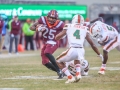 November 17, 2018: Virginia Tech Hokies running back Steven Peoples (25) tries to break free of the Miami defense during NCAA football action between the Miami Hurricanes and the Virginia Tech Hokies at Lane Stadium in Blacksburg, VA. Jonathan Huff/CSM