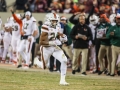 November 17, 2018: Miami Hurricanes running back Travis Homer (24) gets past Hokie defenders during NCAA football action between the Miami Hurricanes and the Virginia Tech Hokies at Lane Stadium in Blacksburg, VA. Jonathan Huff/CSM