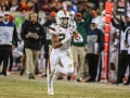 November 17, 2018: Miami Hurricanes running back Travis Homer (24) gets past Hokie defenders during NCAA football action between the Miami Hurricanes and the Virginia Tech Hokies at Lane Stadium in Blacksburg, VA. Jonathan Huff/CSM