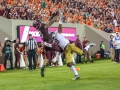 October 6, 2018: Virginia Tech Hokies wide receiver Eric Kumah (83) catches a touchdown in the fourth quarter during NCAA football action between the Notre Dame Fighting Irish and the Virginia Tech Hokies at Lane Stadium in Blacksburg, VA. Jonathan Huff/CSM