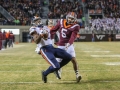 November 23, 2018: Virginia Cavaliers wide receiver Joe Reed (2) catches a touchdown pass during NCAA football action between the Virginia Cavaliers and the Virginia Tech Hokies at Lane Stadium in Blacksburg, VA. Jonathan Huff/CSM