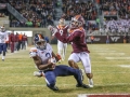 November 23, 2018: Virginia Cavaliers wide receiver Joe Reed (2) catches a touchdown pass during NCAA football action between the Virginia Cavaliers and the Virginia Tech Hokies at Lane Stadium in Blacksburg, VA. Jonathan Huff/CSM