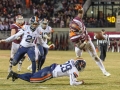 November 23, 2018: Virginia Tech Hokies running back Steven Peoples (32) fumbles the football into the end zone; Which is picked up for a touchdown by Virginia Tech Hokies wide receiver Hezekiah Grimsley (6) during NCAA football action between the Virginia Cavaliers and the Virginia Tech Hokies at Lane Stadium in Blacksburg, VA. Jonathan Huff/CSM