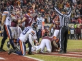 November 23, 2018: Virginia Tech Hokies running back Steven Peoples (32) fumbles the football into the end zone; Which is picked up for a touchdown by Virginia Tech Hokies wide receiver Hezekiah Grimsley (6) during NCAA football action between the Virginia Cavaliers and the Virginia Tech Hokies at Lane Stadium in Blacksburg, VA. Jonathan Huff/CSM