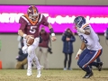 November 23, 2018: Virginia Tech Hokies quarterback Ryan Willis (5) tries escapes out of the backfield during NCAA football action between the Virginia Cavaliers and the Virginia Tech Hokies at Lane Stadium in Blacksburg, VA. Jonathan Huff/CSM