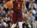 January 15, 2019: Virginia Tech Hokies guard Justin Robinson (5) brings the ball up the court during NCAA basketball action between the Virginia Cavaliers and the Virginia Tech Hokies at John Paul Jones Arena Charlottesville, VA. Jonathan Huff/CSM