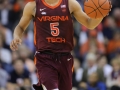 January 15, 2019: Virginia Tech Hokies guard Justin Robinson (5) brings the ball up the court during NCAA basketball action between the Virginia Cavaliers and the Virginia Tech Hokies at John Paul Jones Arena Charlottesville, VA. Jonathan Huff/CSM