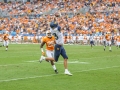 September 1, 2018: West Virginia Mountaineers wide receiver David Sills V (13) catches his first of two touchdowns during NCAA football action between the West Virginia Mountaineers and the Tennessee Volunteers at the Belk College Kickoff at Bank of America Stadium in Charlotte, NC. West Virginia defeated Tennessee 40-14. Jonathan Huff/CSM