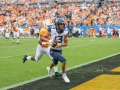 September 1, 2018: West Virginia Mountaineers wide receiver David Sills V (13) catches his first of two touchdowns during NCAA football action between the West Virginia Mountaineers and the Tennessee Volunteers at the Belk College Kickoff at Bank of America Stadium in Charlotte, NC. West Virginia defeated Tennessee 40-14. Jonathan Huff/CSM
